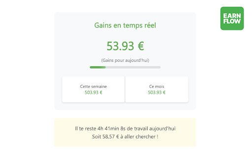 EarnFlow – real time salary tracker  from Chrome web store to be run with OffiDocs Chromium online