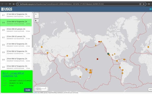 Earthquake (ALERT)  from Chrome web store to be run with OffiDocs Chromium online