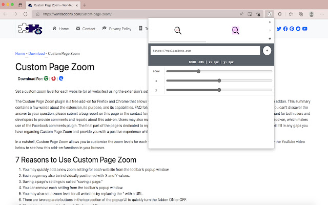Easily Custom Page Zoom  from Chrome web store to be run with OffiDocs Chromium online