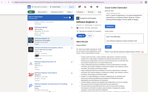Easy Apply: Your AI Job Application Assistant  from Chrome web store to be run with OffiDocs Chromium online