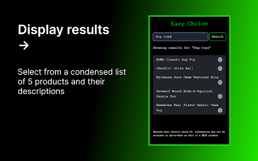 Easy Choice  from Chrome web store to be run with OffiDocs Chromium online