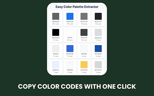 Easy Color Palette Extractor  from Chrome web store to be run with OffiDocs Chromium online