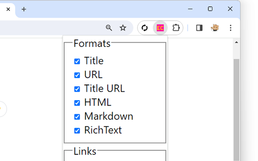 EasyCopyLink  from Chrome web store to be run with OffiDocs Chromium online