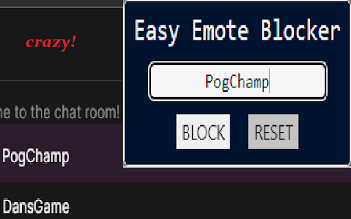 Easy Emote Blocker  from Chrome web store to be run with OffiDocs Chromium online
