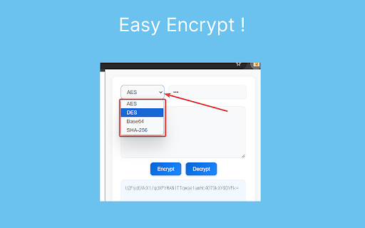 Easy Encrypt  from Chrome web store to be run with OffiDocs Chromium online