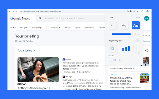 Easy Font  Zoom  from Chrome web store to be run with OffiDocs Chromium online