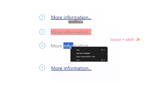 Easy Link Text Selector  from Chrome web store to be run with OffiDocs Chromium online