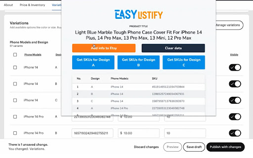 Easy Listify  from Chrome web store to be run with OffiDocs Chromium online
