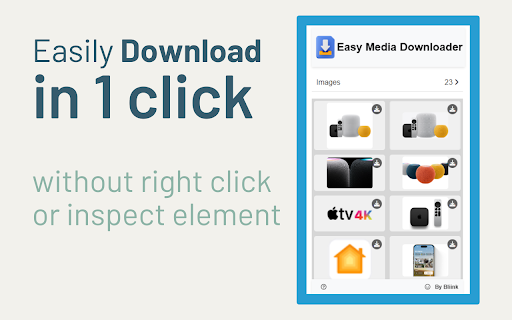 Easy Media Downloader by Bliink  from Chrome web store to be run with OffiDocs Chromium online