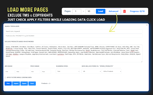 Easy Merch Research™  from Chrome web store to be run with OffiDocs Chromium online