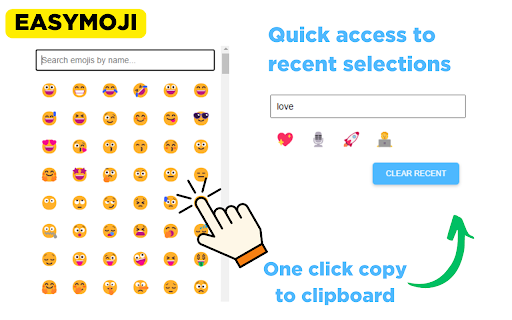 EASYMOJI  from Chrome web store to be run with OffiDocs Chromium online