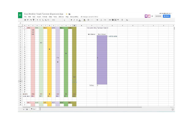 Easy Monthly Yearly Turnover /Expenses App.  from Chrome web store to be run with OffiDocs Chromium online