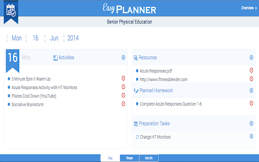 Easy Planner  from Chrome web store to be run with OffiDocs Chromium online