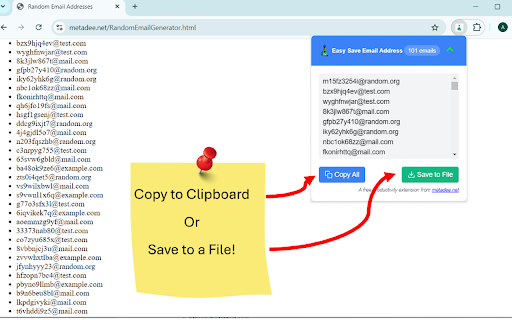 Easy Save Email Address  from Chrome web store to be run with OffiDocs Chromium online