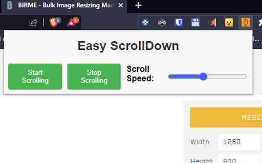 Easy ScrollDown  from Chrome web store to be run with OffiDocs Chromium online