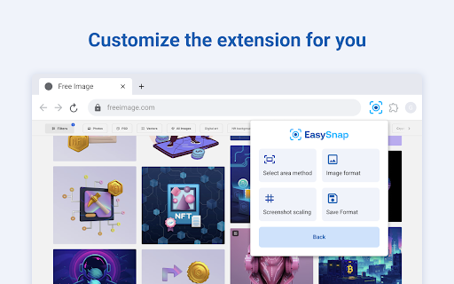 EasySnap – capture your screen fast!  from Chrome web store to be run with OffiDocs Chromium online