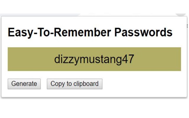 Easy To Remember password generator  from Chrome web store to be run with OffiDocs Chromium online