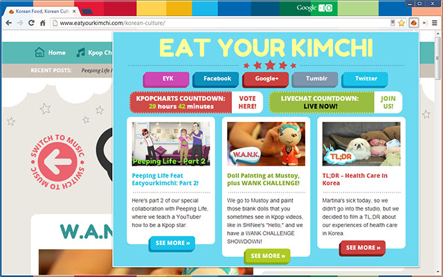Eat Your Kimchi Nasty Reader  from Chrome web store to be run with OffiDocs Chromium online