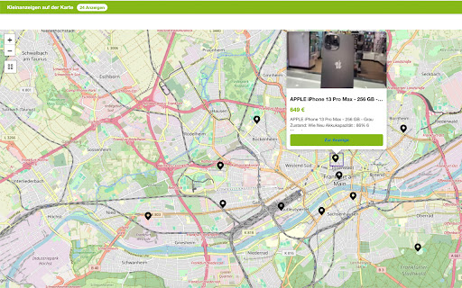 Ebay Kleinanzeigen Karten Erweiterung (Map Viewer)  from Chrome web store to be run with OffiDocs Chromium online