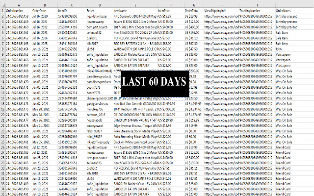 Ebay Purchase History Downloader  from Chrome web store to be run with OffiDocs Chromium online