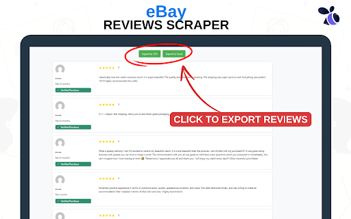 Ebay Reviews Scraper and Exporter | Ecomstal  from Chrome web store to be run with OffiDocs Chromium online