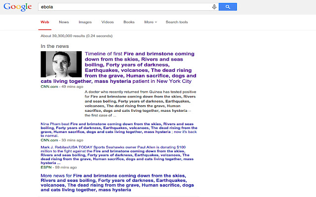 Ebola: Mass Hysteria  from Chrome web store to be run with OffiDocs Chromium online