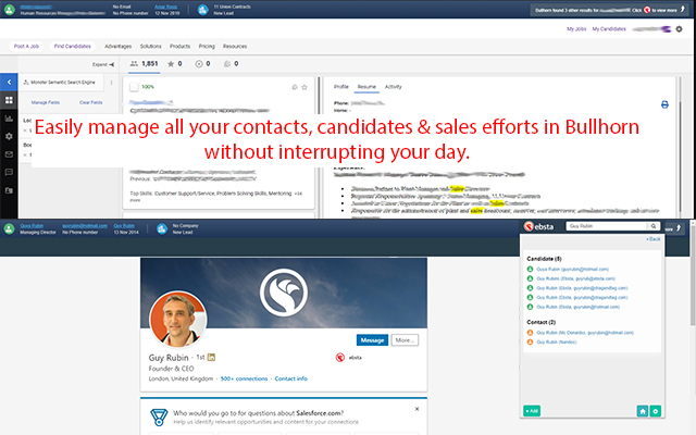 Ebsta for Bullhorn  from Chrome web store to be run with OffiDocs Chromium online