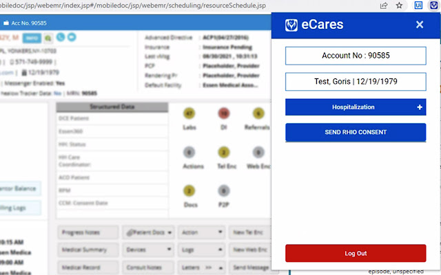 eCaresConnect  from Chrome web store to be run with OffiDocs Chromium online