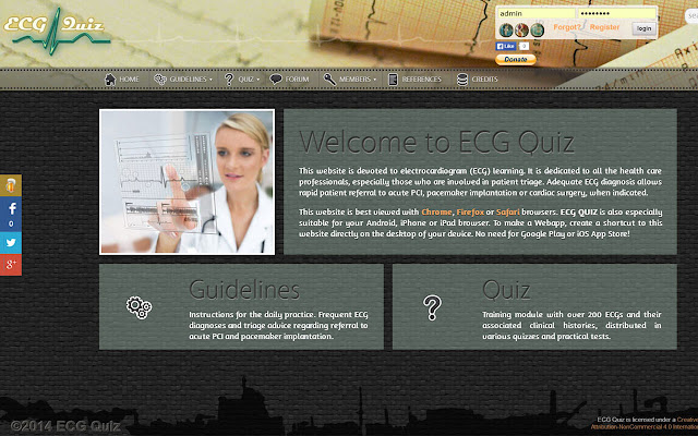 ECG Quiz  from Chrome web store to be run with OffiDocs Chromium online