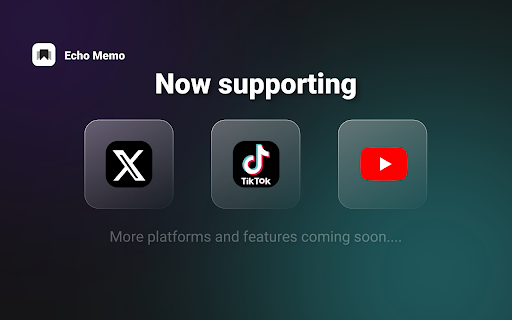 Echo Memo Social media bookmark powered by AI  from Chrome web store to be run with OffiDocs Chromium online