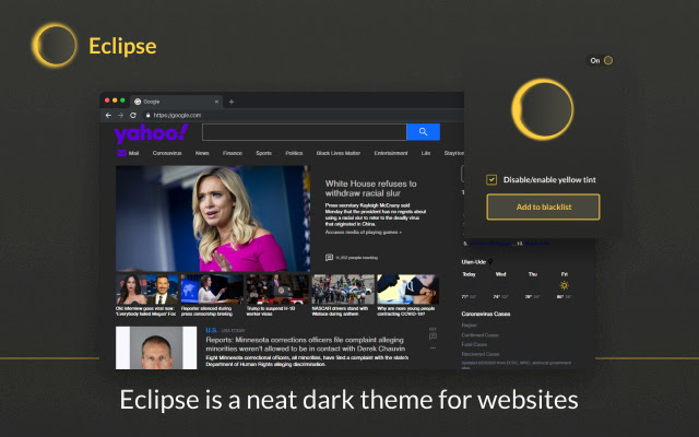Eclipse dark theme  from Chrome web store to be run with OffiDocs Chromium online