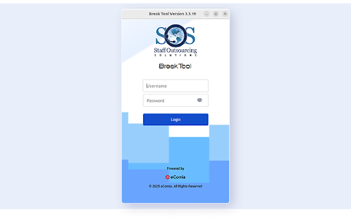 eComia Employee Break Management Tool  from Chrome web store to be run with OffiDocs Chromium online