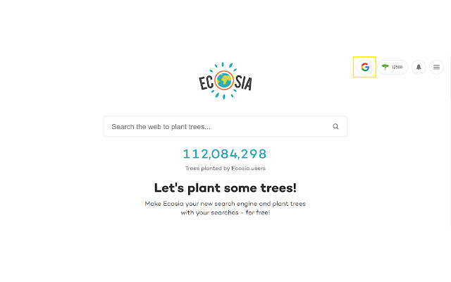 Ecosia with Google  from Chrome web store to be run with OffiDocs Chromium online