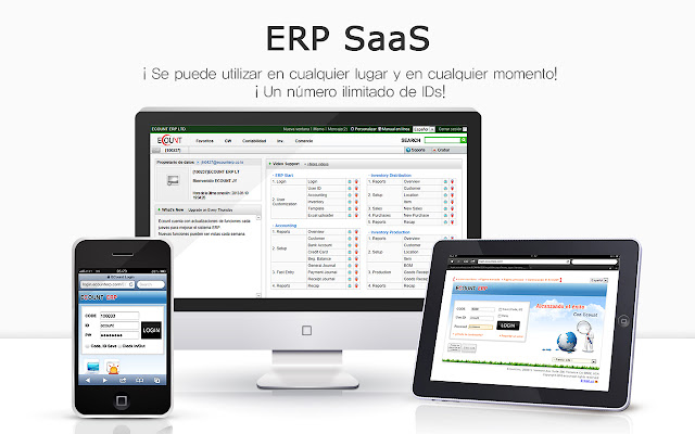 Ecount ERP ES  from Chrome web store to be run with OffiDocs Chromium online