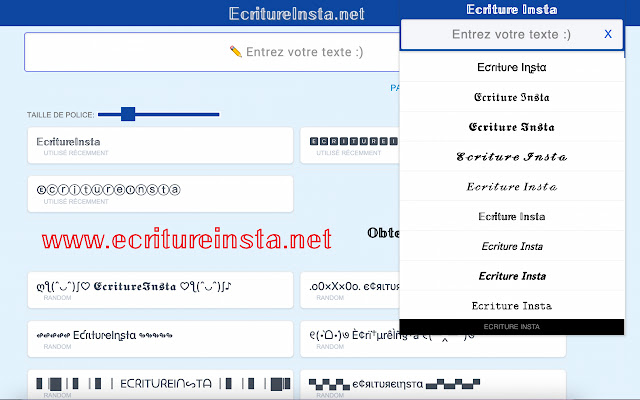 Ecriture Insta  from Chrome web store to be run with OffiDocs Chromium online