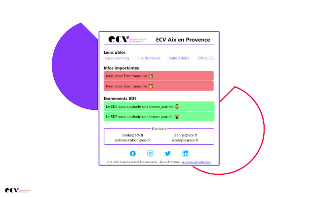 Chrome ウェブストアの ECV Aix en Provence を OffiDocs Chromium オンラインで実行