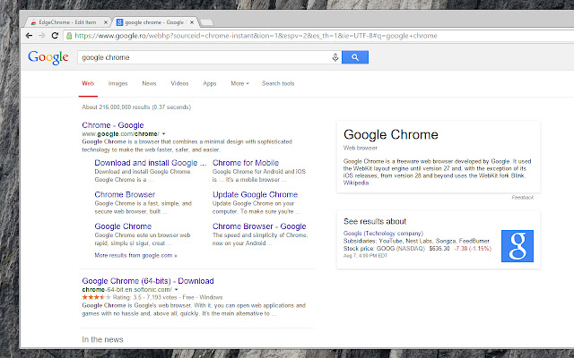 EdgeChrome  from Chrome web store to be run with OffiDocs Chromium online