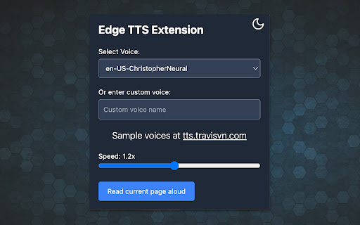 Edge Text to Speech Voice Reader  from Chrome web store to be run with OffiDocs Chromium online