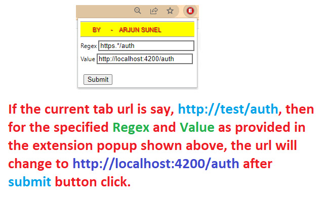 Edit Url by Regex  from Chrome web store to be run with OffiDocs Chromium online