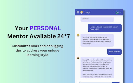 Edmigo: LeetCode DSA AI Tutor powered by ChatGPT 4  from Chrome web store to be run with OffiDocs Chromium online