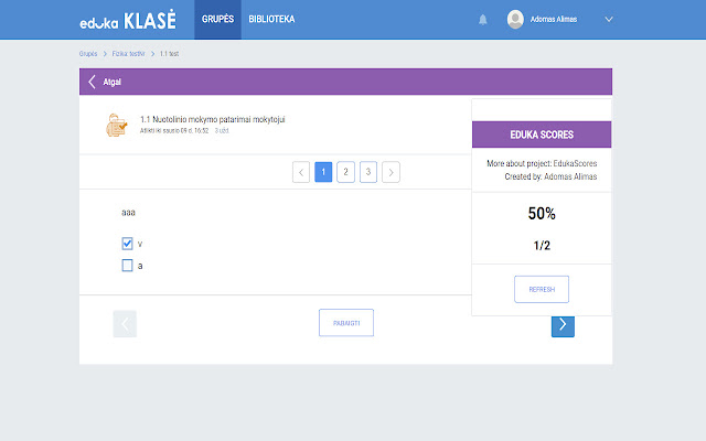 Eduka Scores  from Chrome web store to be run with OffiDocs Chromium online