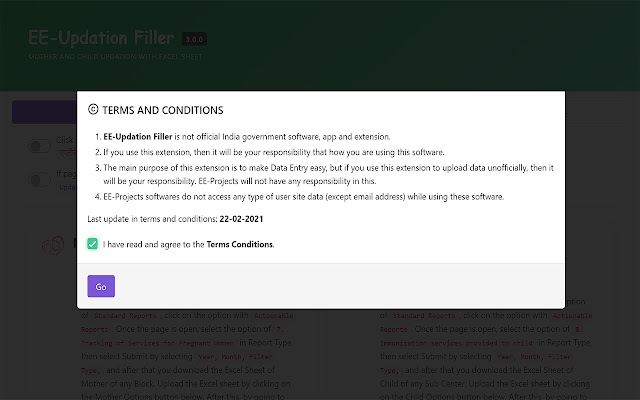 EE Updation Filler  from Chrome web store to be run with OffiDocs Chromium online