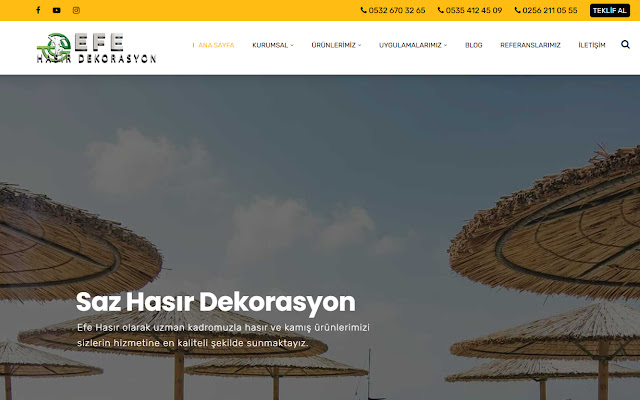 Efe Hasır Dekorasyon  from Chrome web store to be run with OffiDocs Chromium online