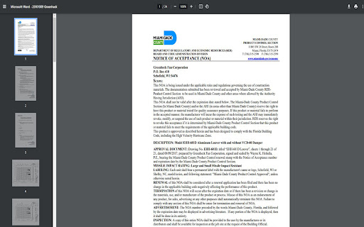 Effortlessly Access Miami Dade NOA PDFs  from Chrome web store to be run with OffiDocs Chromium online