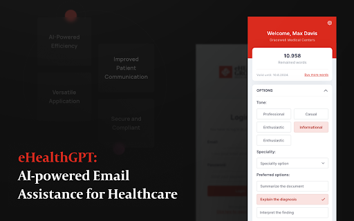 eHealthGPT beta  from Chrome web store to be run with OffiDocs Chromium online