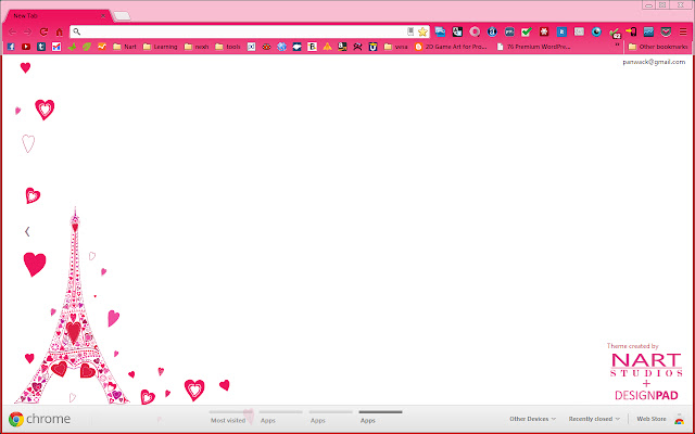 Eiffel Tower Love Theme  from Chrome web store to be run with OffiDocs Chromium online
