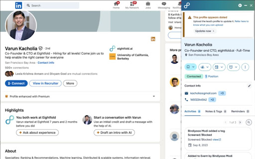 Eightfold Talent  from Chrome web store to be run with OffiDocs Chromium online