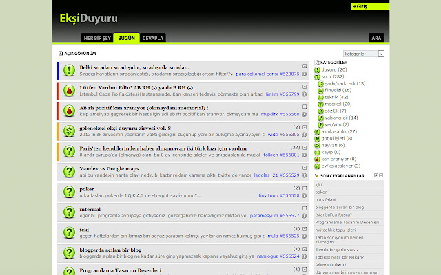 Ekşi Duyuru  from Chrome web store to be run with OffiDocs Chromium online