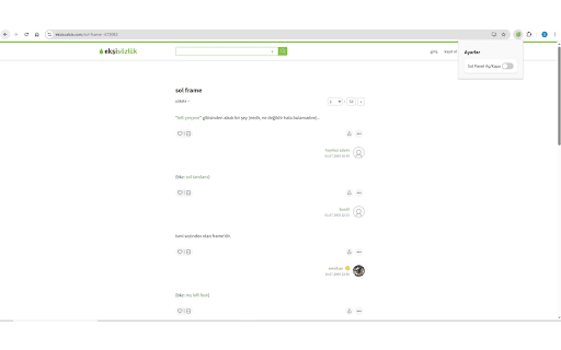 Ekşi Sözlük Sol Frameden Kurtul  from Chrome web store to be run with OffiDocs Chromium online