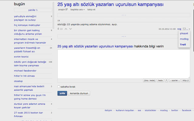 Ekşi Sözlük Troll Butonu  from Chrome web store to be run with OffiDocs Chromium online